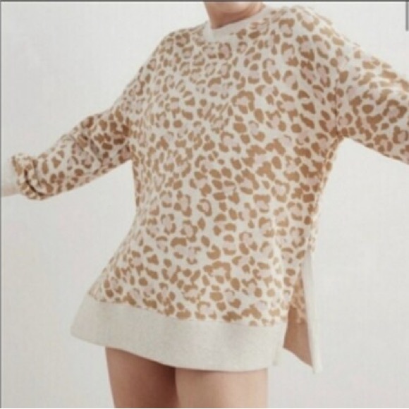Aerie Oversized Leopard Print Sweater - Picture 2 of 7